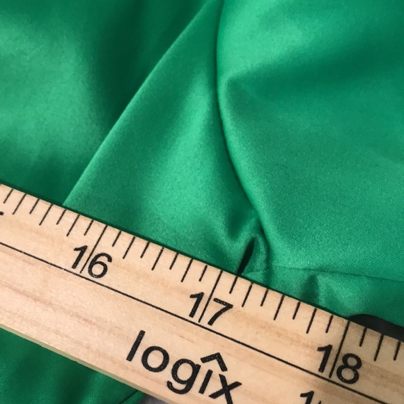 New Princes Polly Dress Womens 8 Kelly Green Silky Ruching Button Bohemian Hip - Picture 6 of 10